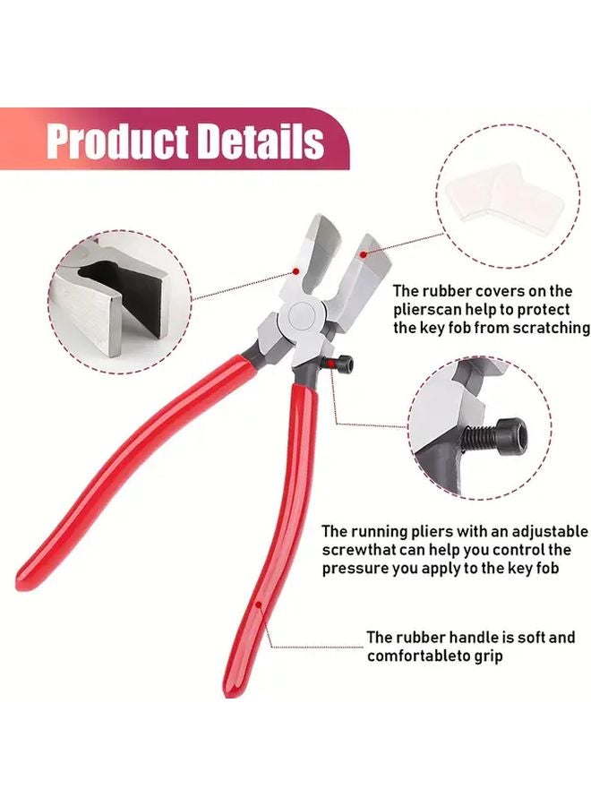 Key Fob Hardware Set With Pliers For Secure Installation 4 Color 25mm Glass Running Pliers - Image 3